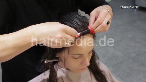 7200 Valentina long hair complete perm by Ukrainian master barberette