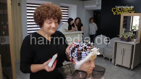 7200 Valentina long hair complete perm by Ukrainian master barberette