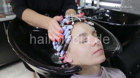 7200 Valentina long hair complete perm by Ukrainian master barberette