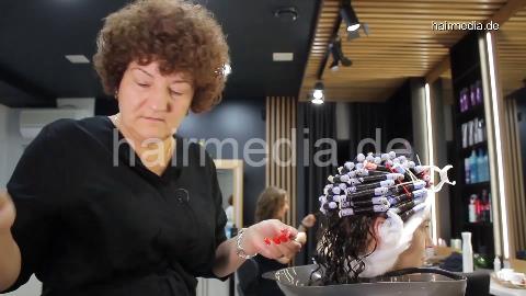 7200 Valentina long hair complete perm by Ukrainian master barberette