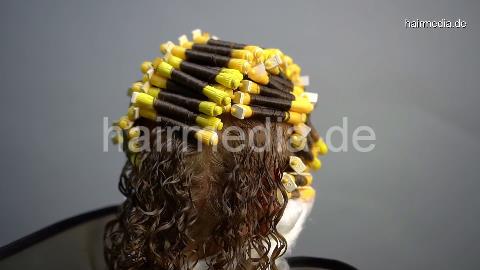 7200 blonde lady complete perm by Ukrainian barber