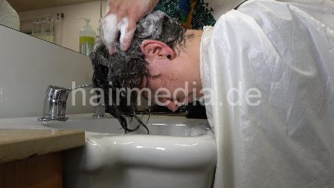 8071 MelanieC 2 forward wash in barbershop by old barber