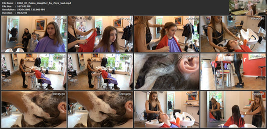 8160 03 Polina daughter by Zoya in Leatherpants teen backward shampooing TRAILER