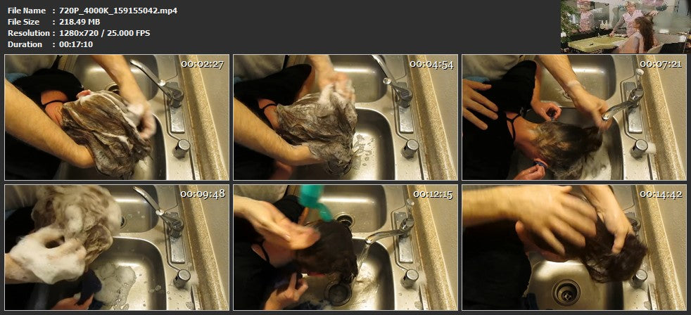 9000 redhead with help ASMR kitchensink shampooing