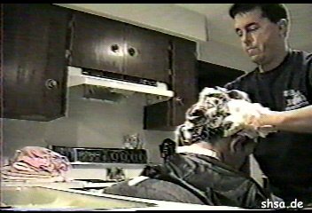 905 Joe shampooing several ladies at home barber