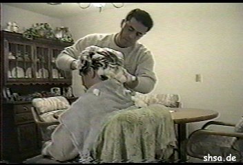905 Joe shampooing several ladies at home barber