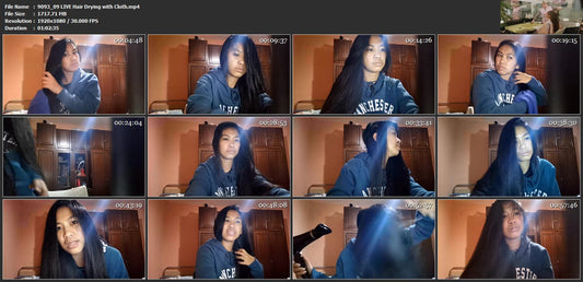 9093 09 LIVE Hair Drying with Cloth