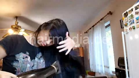 9093 10 Long hair blow Drying Filipina Long Hair