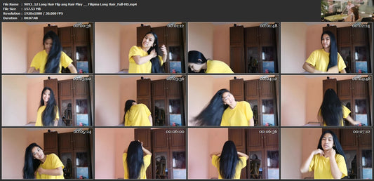 9093 12 Long Hair Flip ang Hair Play Filipina Long Hair