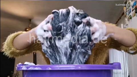 9093 20 Long Hair violet bowl forward wash lather twice