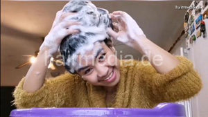 9093 20 Long Hair violet bowl forward wash lather twice
