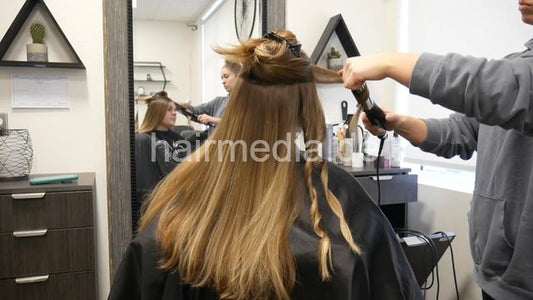 1142 ASMR Curling my sisters hair