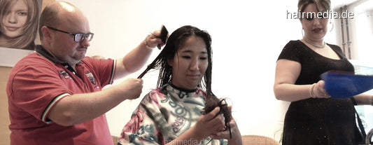 8146 Cola 2 cut by barber lots of hair falling, KristinaM controlled