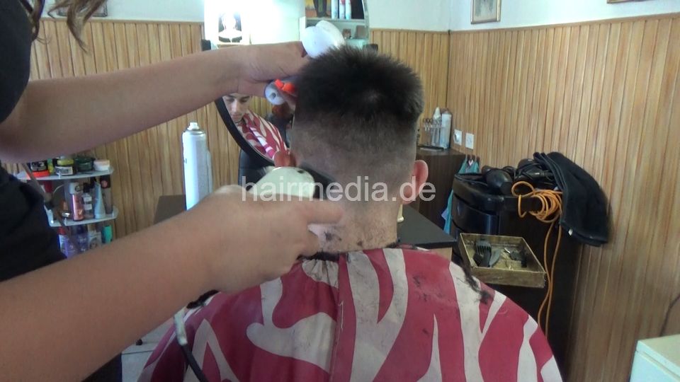 2016 young man Filip by young barberette NevenaI cut and shampoo