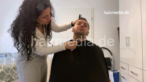 1054 corona buzzcut male at home