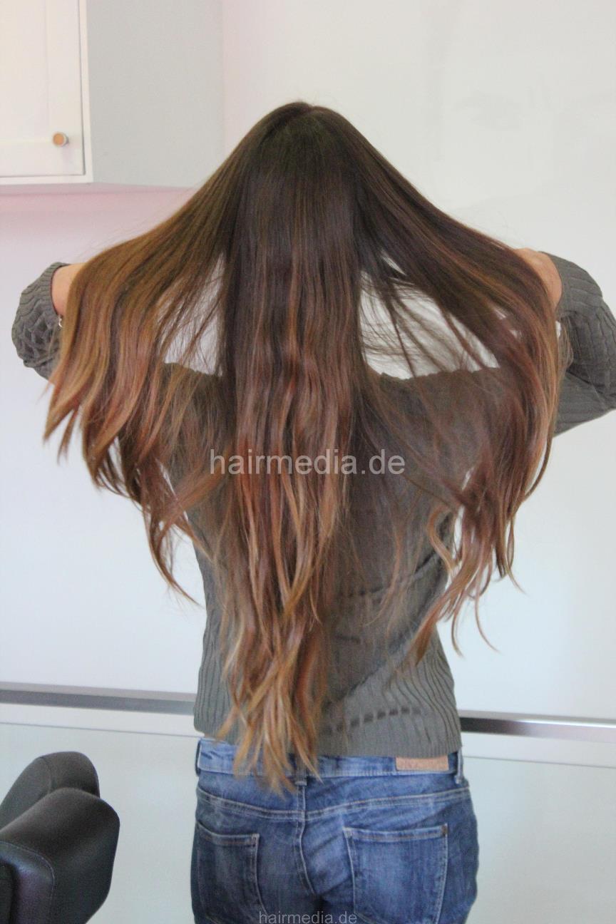 342 Teen Catarina long thick hair 1st salon visit ever, backward salon shampooing hairwash