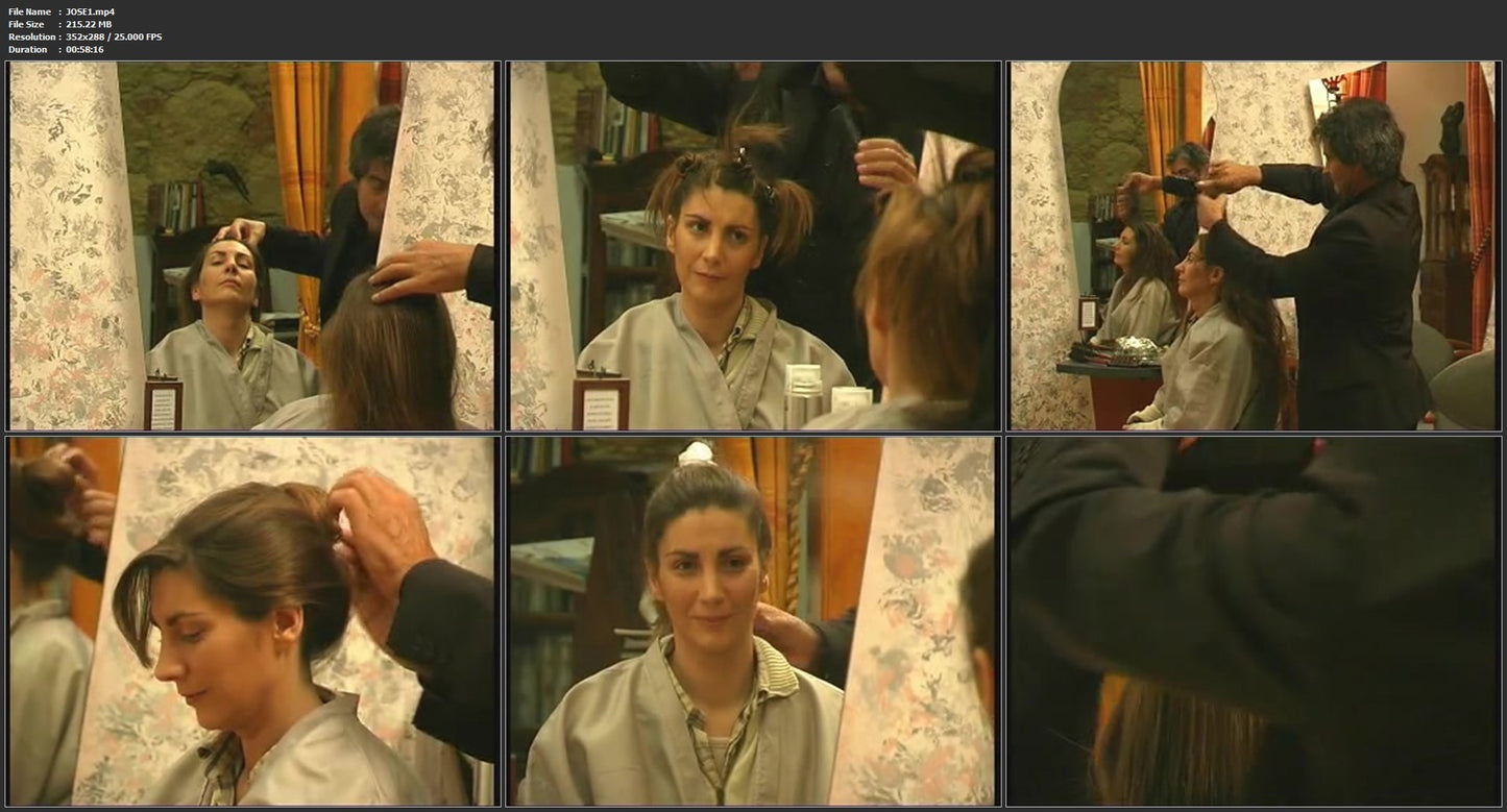 h073 PT Rita at old barber part A combing and brushing