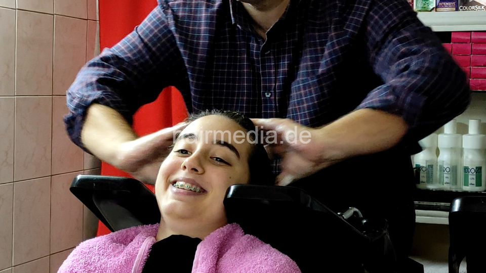 2023 Sister JelenaZ in braces shampoo by barber cam 2 facecam
