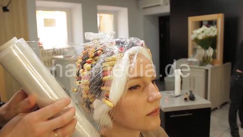 7200 Ukrainian lady complete perm by Ukrainian barber