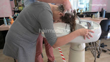Load image into Gallery viewer, 539 12a Paulina forward shampoo over backward salon shampoostation by barber moviecam