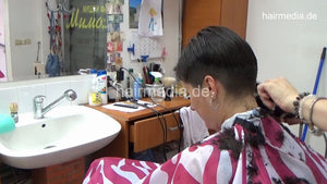 8401 SanjaM June22 1 dry cut buzzcut in barbershop by female barber JelenaB