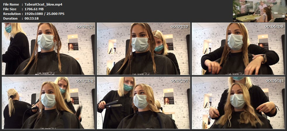 4115 TabeaH Balayage torture Part 3, haircut and blow 33 min HD video for download