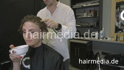 7200 Maria Kucher short hair perm Part 1 by Ukrainian barber