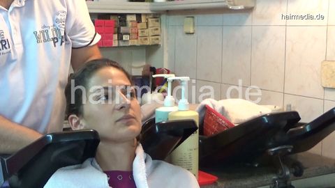 6196 08 Tammy hair and ear shampooing by barber