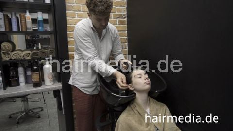 7200 Alexandra 18yo teen perm by Ukrainian barber 1 shampoo and treatment