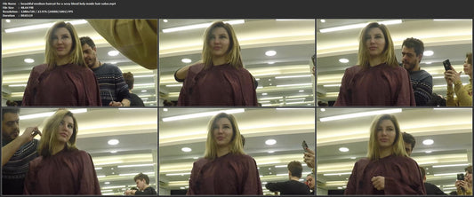 1062 beautiful medium haircut for a sexy blond lady inside hair salon