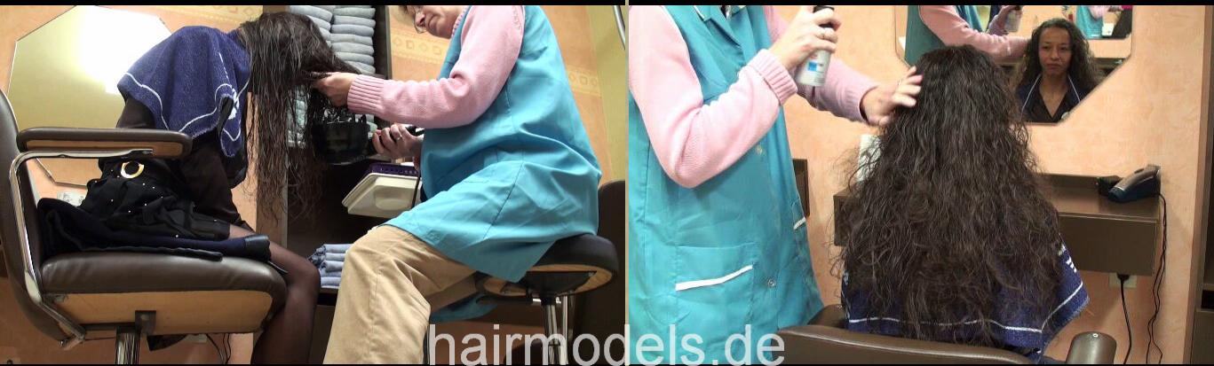 b015 Shirley blow out by green apron barberette