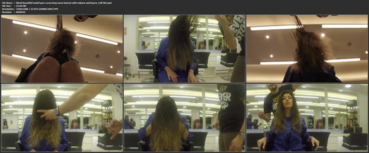 1062 blond beautiful model got a sexy long wavy haircut with volume and layers