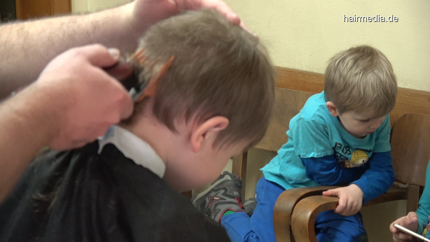 2006 boys 2 haircut in vintage barbershop