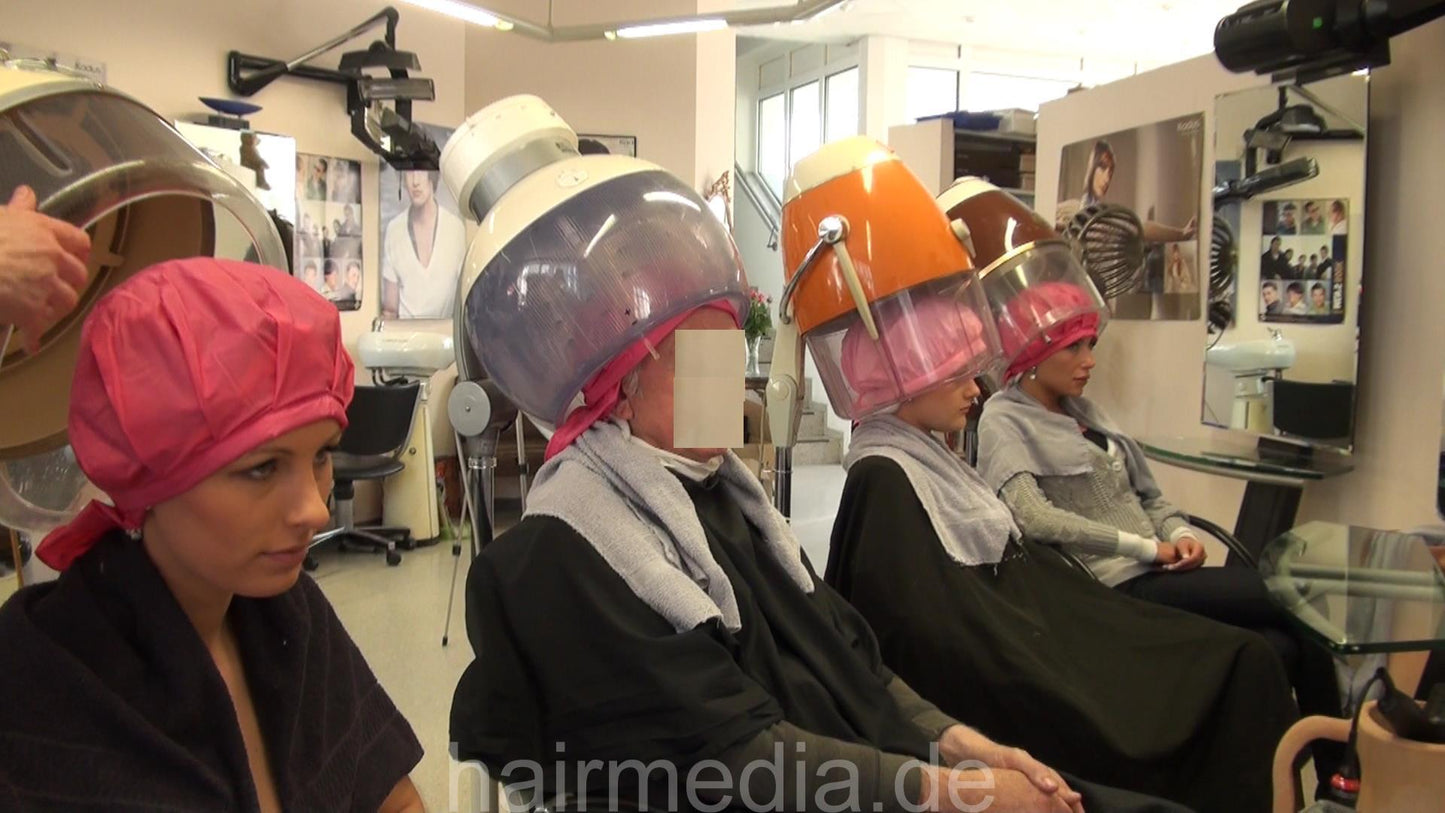 6106 07 all wet set 3 models wet set under the dryer in a row