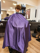 Load image into Gallery viewer, AS large and very heavy nylon cape double velcro closure purple shiny e0117