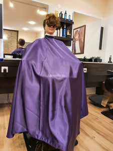 AS large and very heavy nylon cape double velcro closure purple shiny e0117
