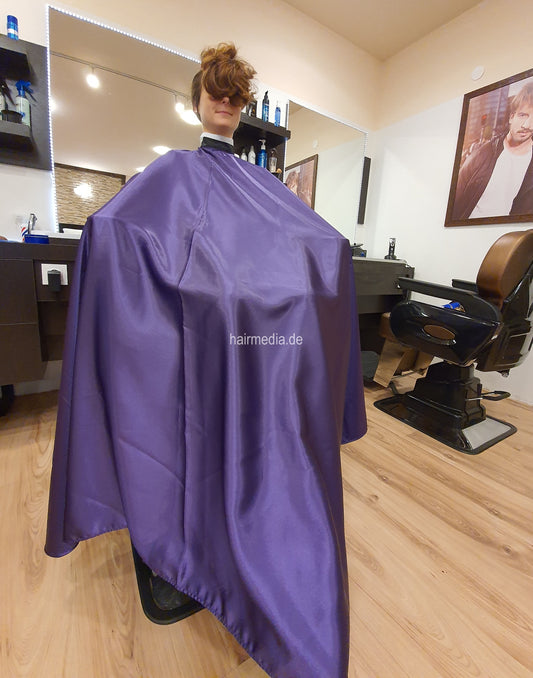 AS large and very heavy nylon cape double velcro closure purple shiny e0117