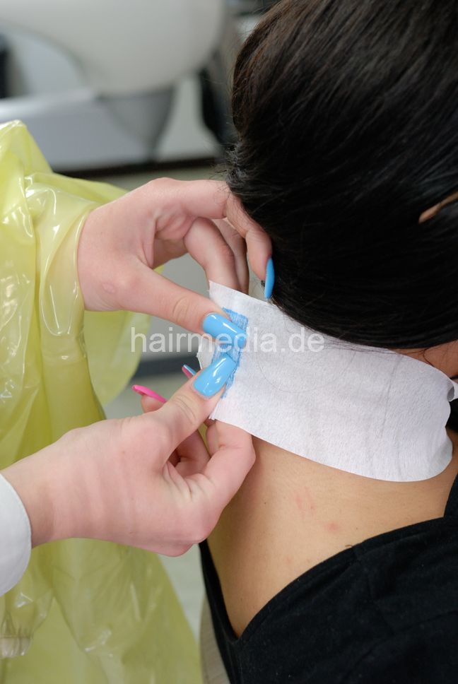 Inge TV unique large customer kimono shiny latex heavy tie closure saloncape e0134