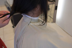 AS unique large beige haircutcape large velcro closure beige e0140