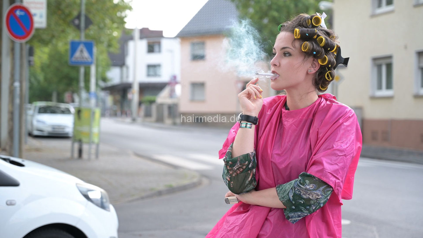 Inge TV unique pink high security shampoocape smokingcape e0148