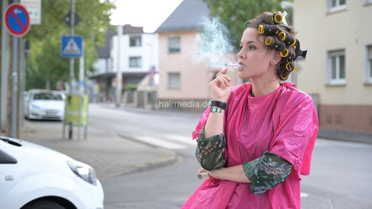 Inge TV unique pink high security shampoocape smokingcape e0148