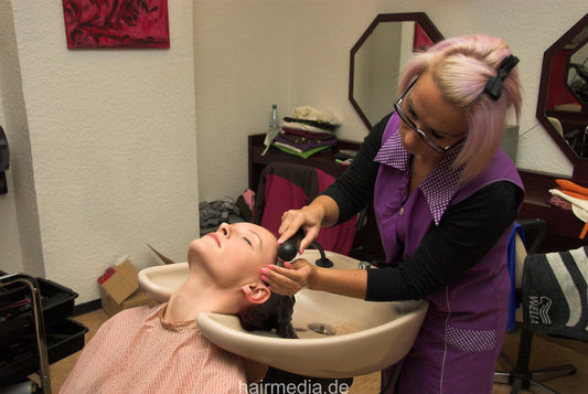 9035 AnnaLena 2 backward salon hairwash by tatoo barberette in glasses