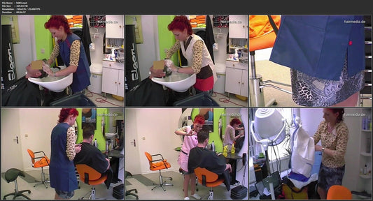 h085 Male Customer by NancyJ wash and cut and apron show 27 min video for download