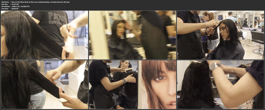 1062 hair on the floor! look at this sexy model getting a trendy haircut!