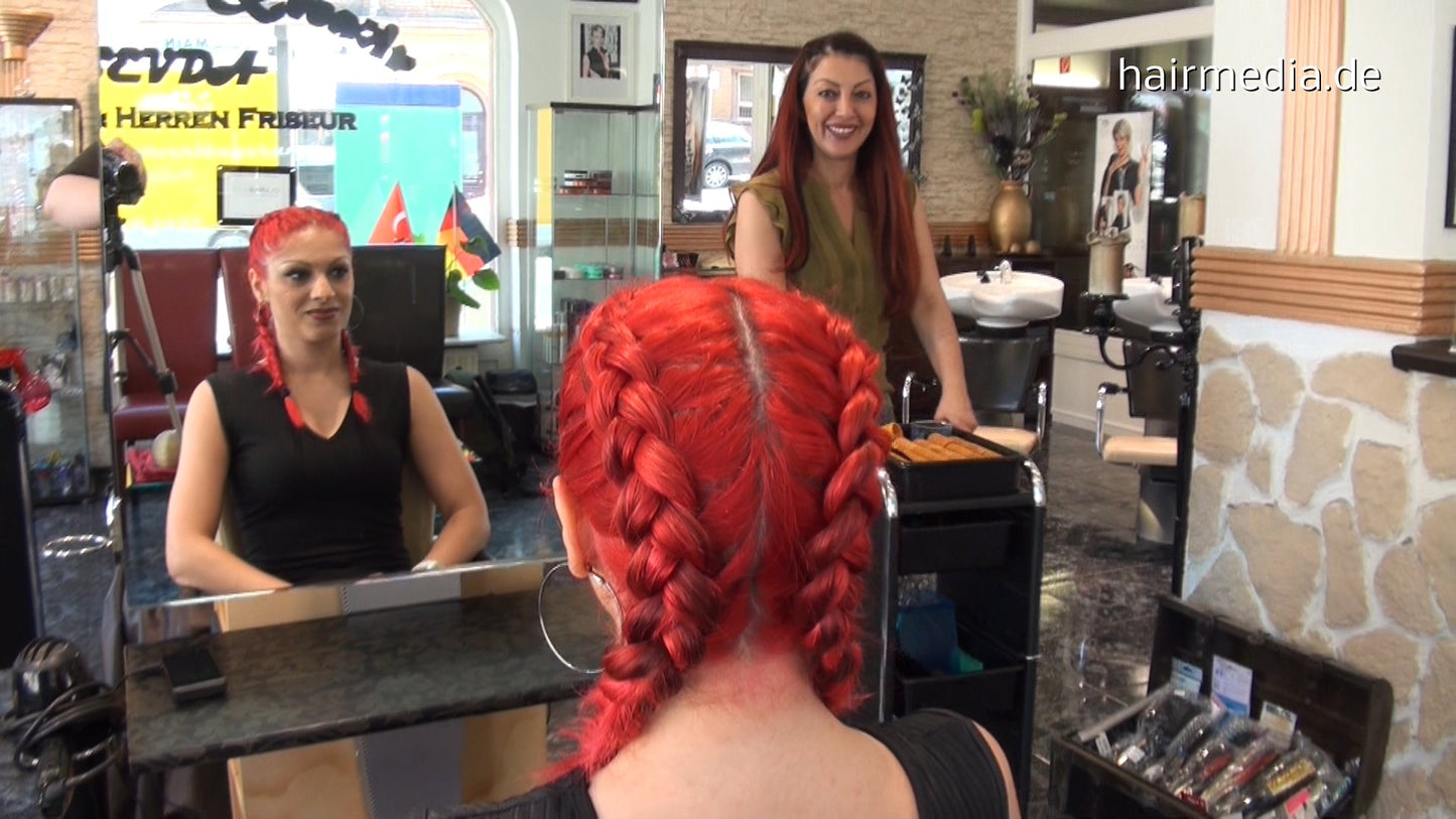 4109 Kia 91 shampooing fresh styled red hair backward