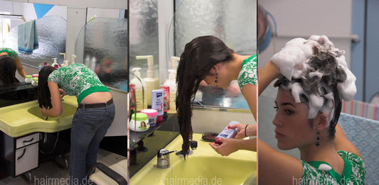 959 Leandra 2 self forward shampoo hairwash in salon at forward bowl