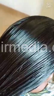 9149 long black hair combing of my friend