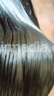 9149 long black hair combing of my friend