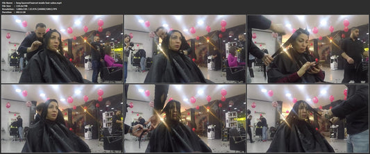 1062 long layered haircut inside hair salon