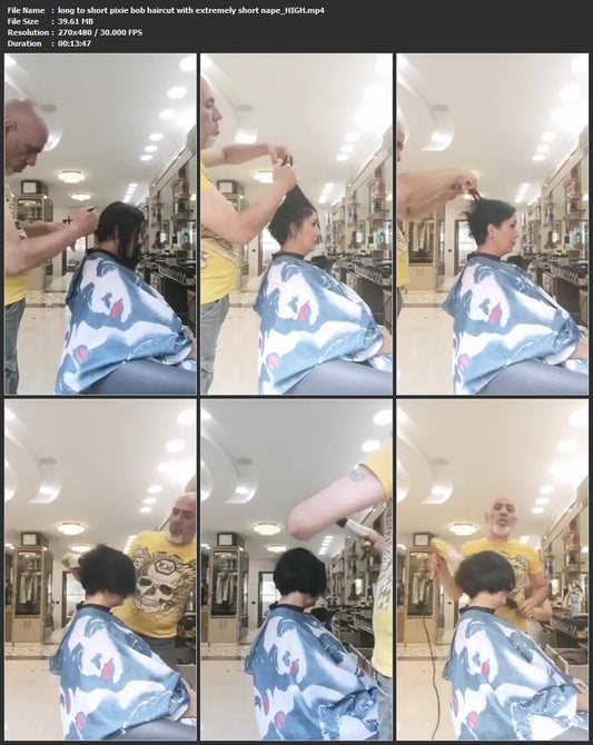 1062 long to short pixie bob haircut with extremely short nape